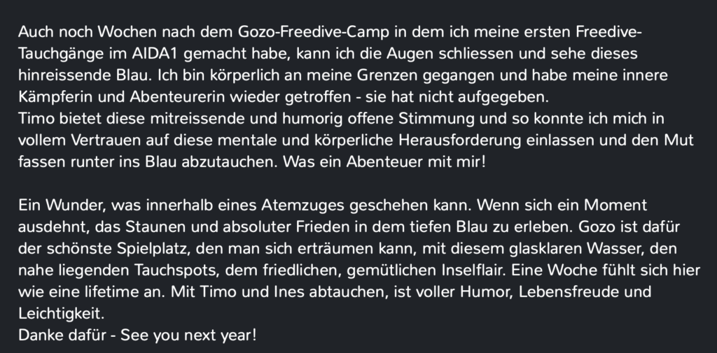 Freediving Camp Gozo 2023