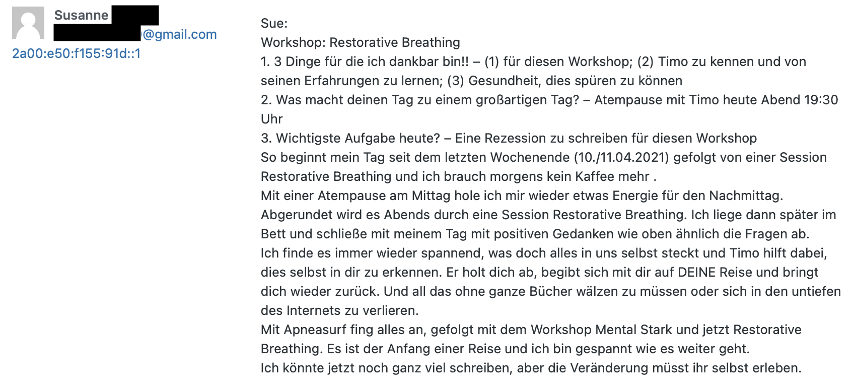 Restorative Breathing® Bewertung